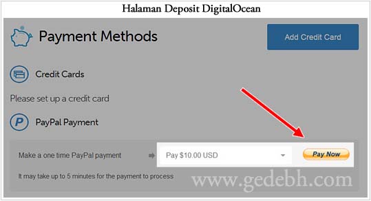 Deposit Digitalocean